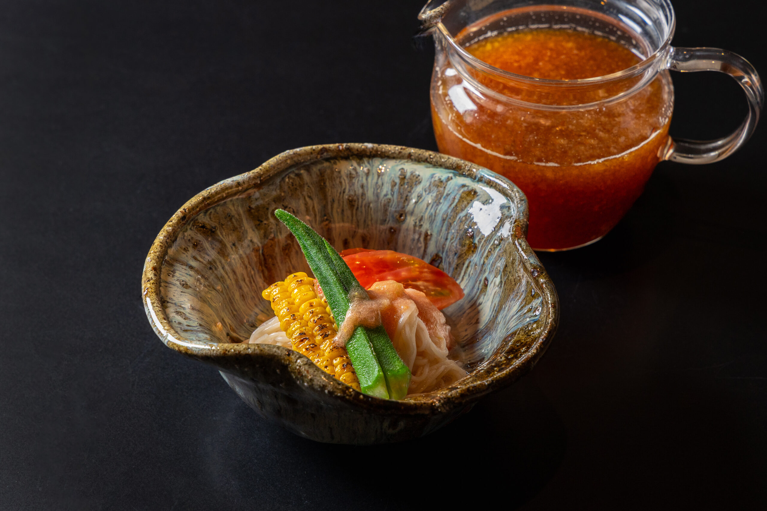 らん亭～美日庵～のレシピ「トマたま素麺」