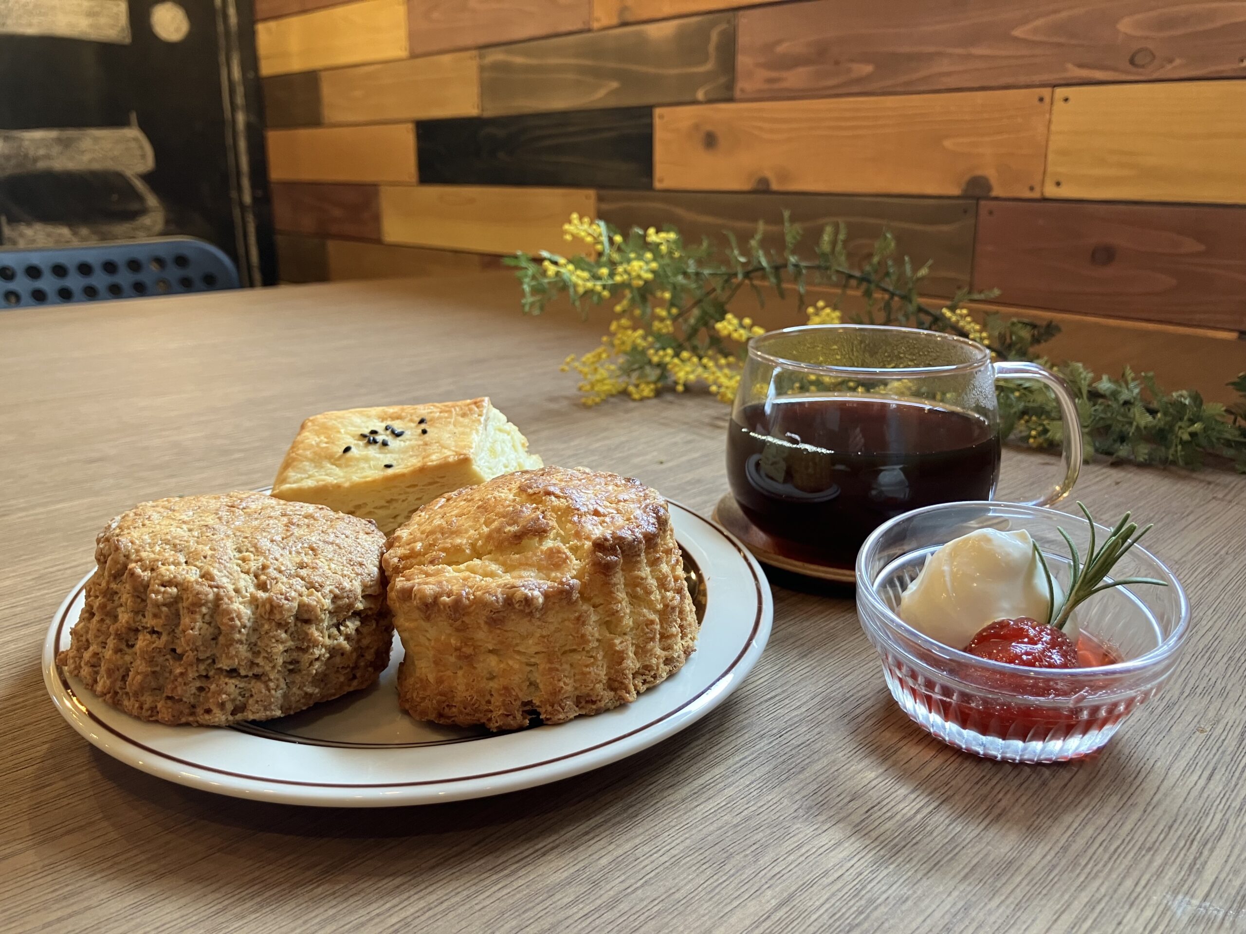 kajitsu ビスケット、焼いも、ドリップコーヒー