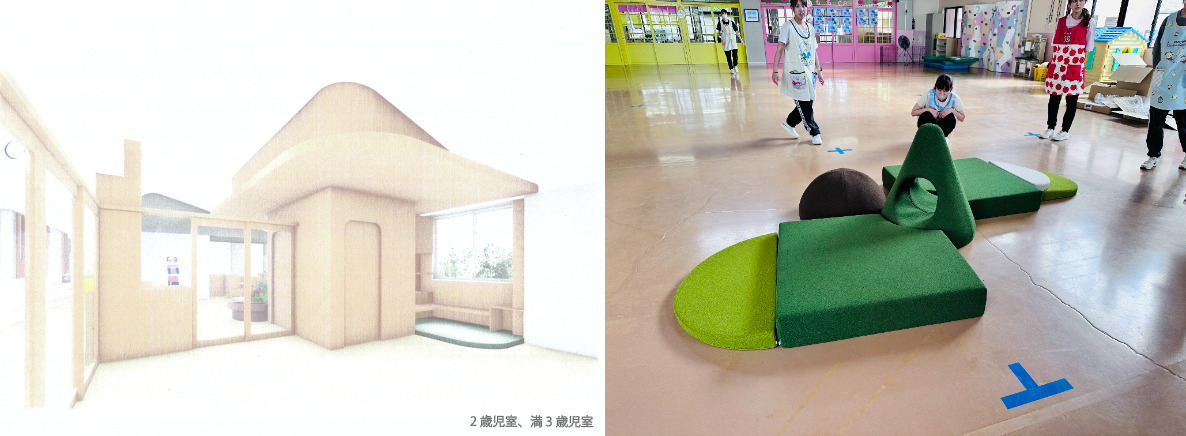 安積町つつみ幼稚園:イメージ図と新しく入った遊具