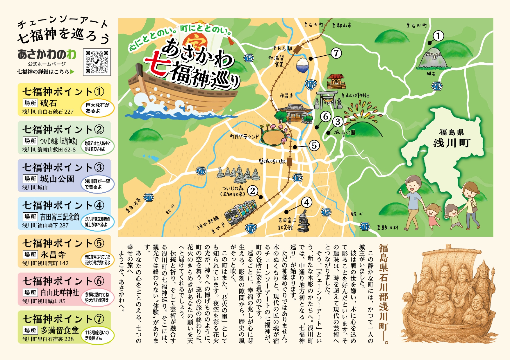 「あさかわ七福神巡り」:七福神マップ