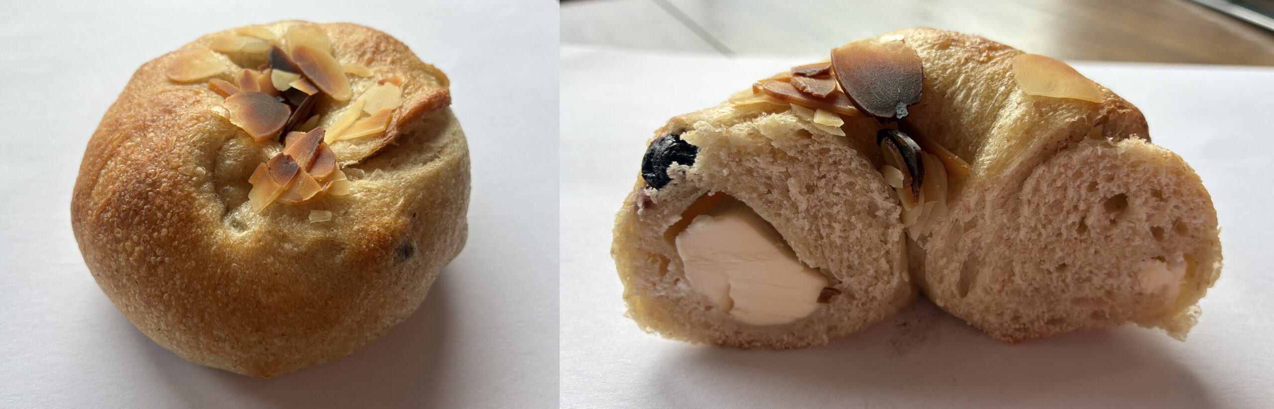 ブルーベリークリームチーズベーグル(380円)ブルーベリーの粒が大きくて甘い!